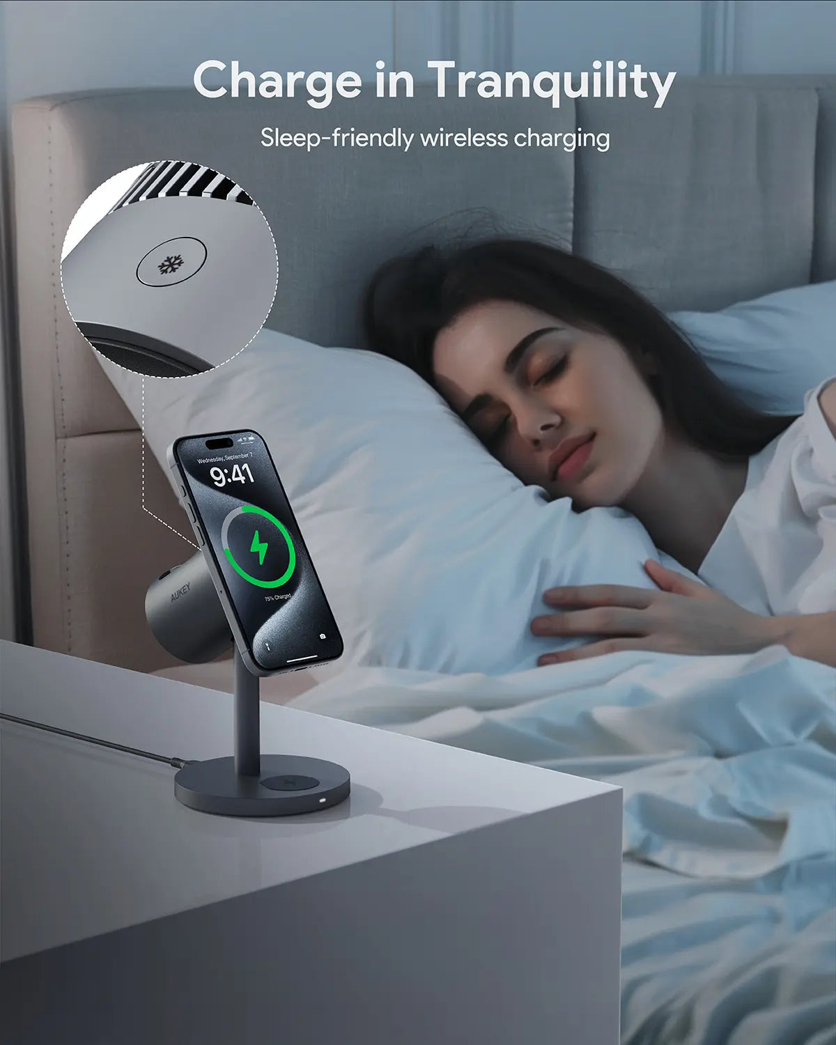 Aukey MagFusion 3-in-1 Pro Qi2 Magnetic Fast Wireless Charging Station with Active Cooling (LC-MC311A) 9