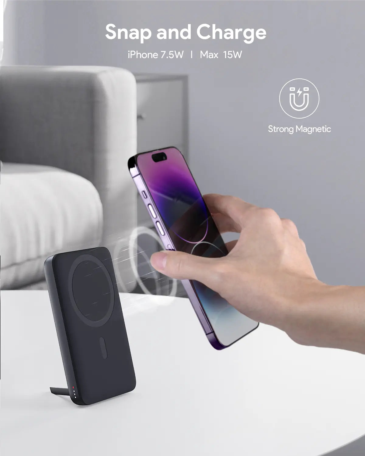 Aukey MagLinnk 10000mAh Magnetic Wireless Charging Power Bank (PB-MS02) 5