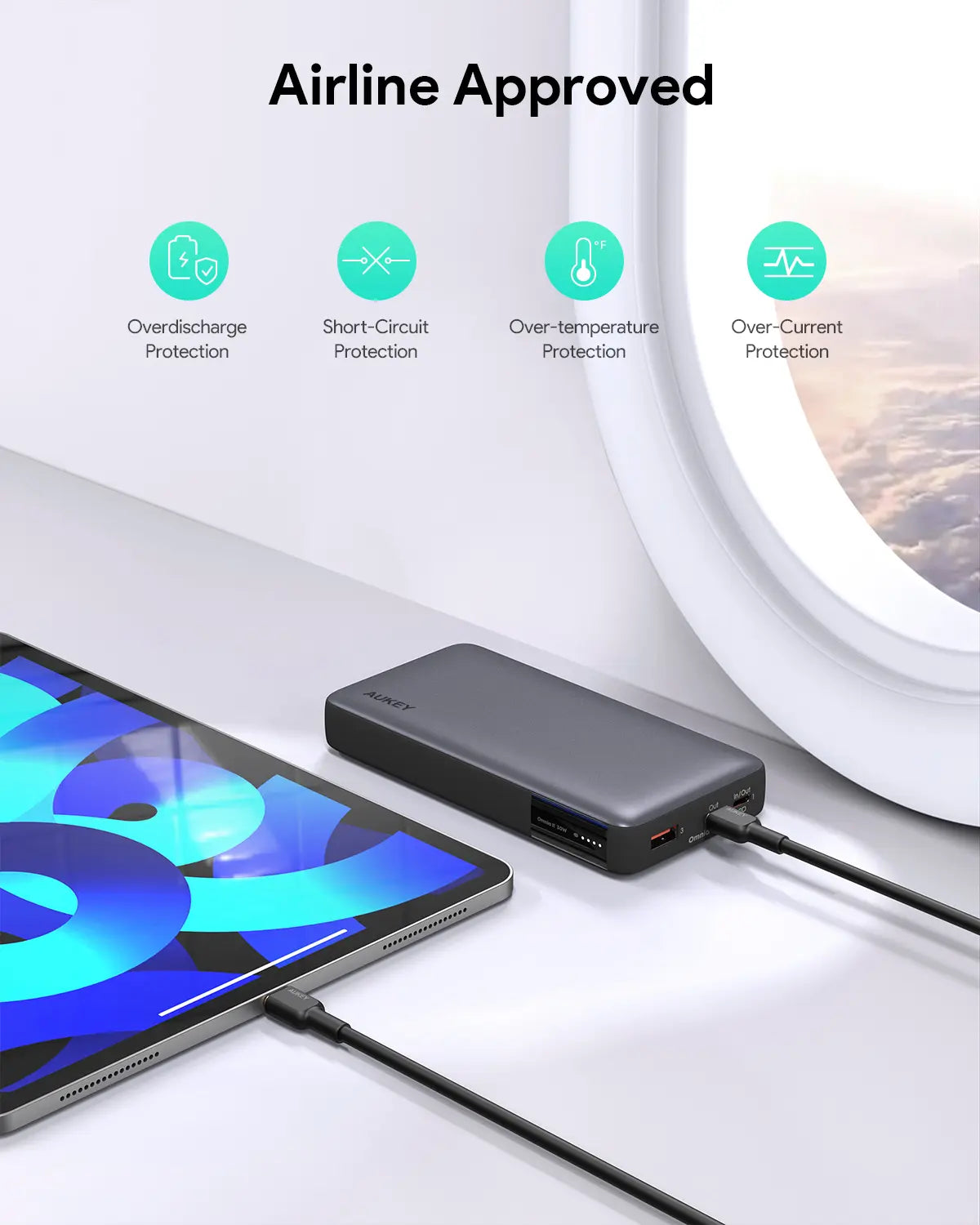 Aukey Sprint X 20K 30W 20000mAh Portable Power Bank with PD3.0 (PB-Y42) 7