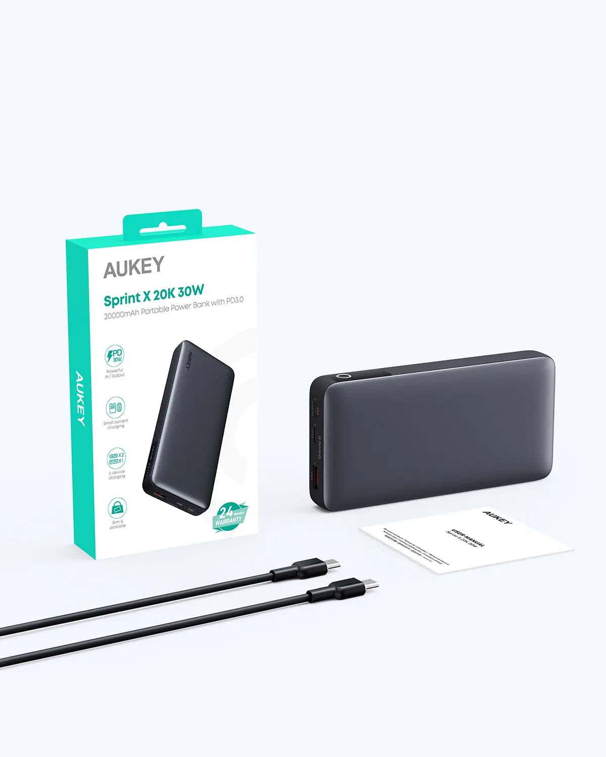 Aukey Sprint X 20K 30W 20000mAh Portable Power Bank with PD3.0 (PB-Y42) 8