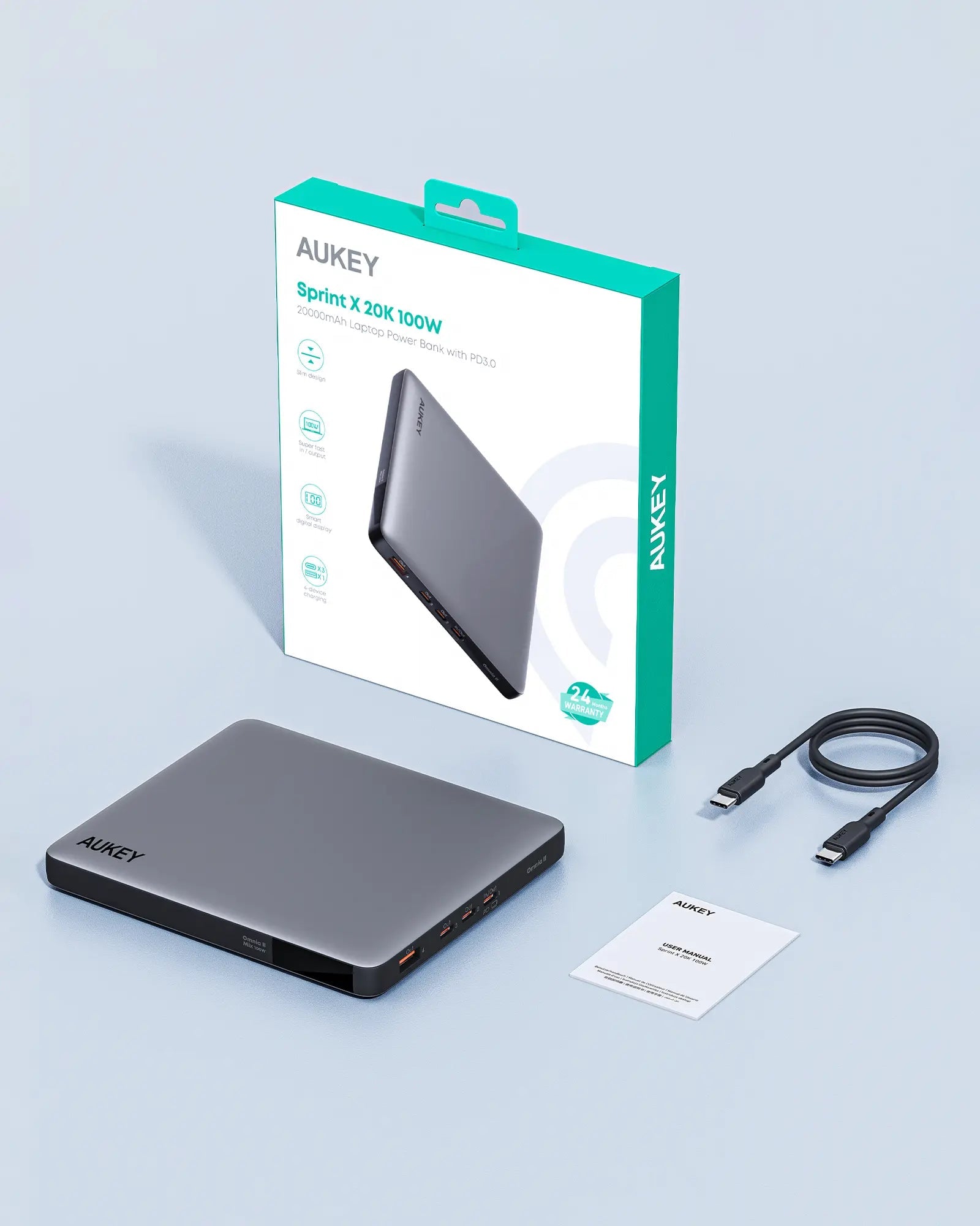Aukey Sprint X 20K 100W 20000mAh Laptop Power Bank with PD3.0 (PB-Y44) 11