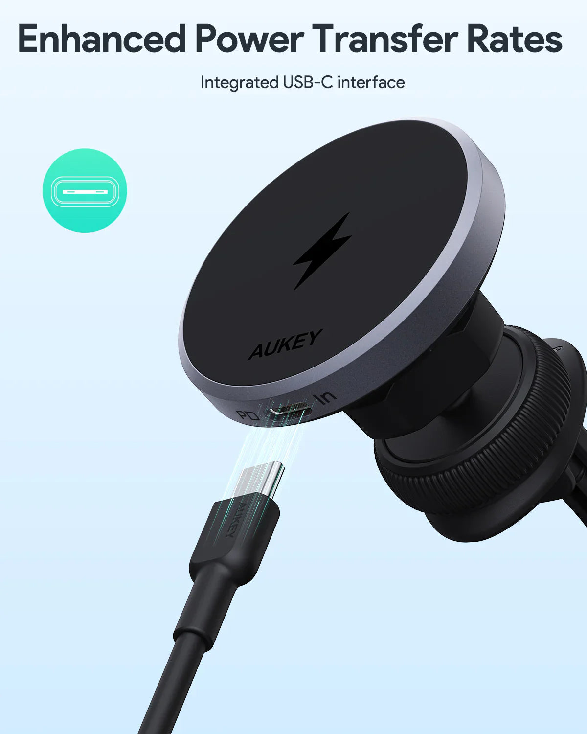 Aukey MagLink Dash Magnetic Fast Wireless Charging Phone Mount (HD-MC13) 3
