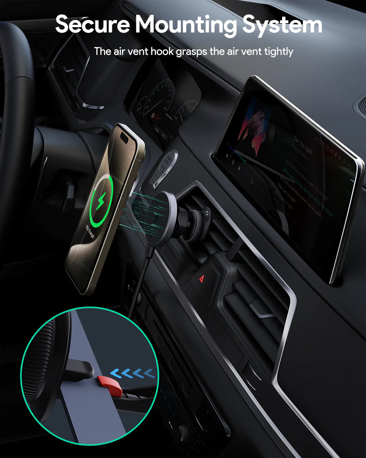 Aukey MagLink Dash Magnetic Fast Wireless Charging Phone Mount (HD-MC13) 8