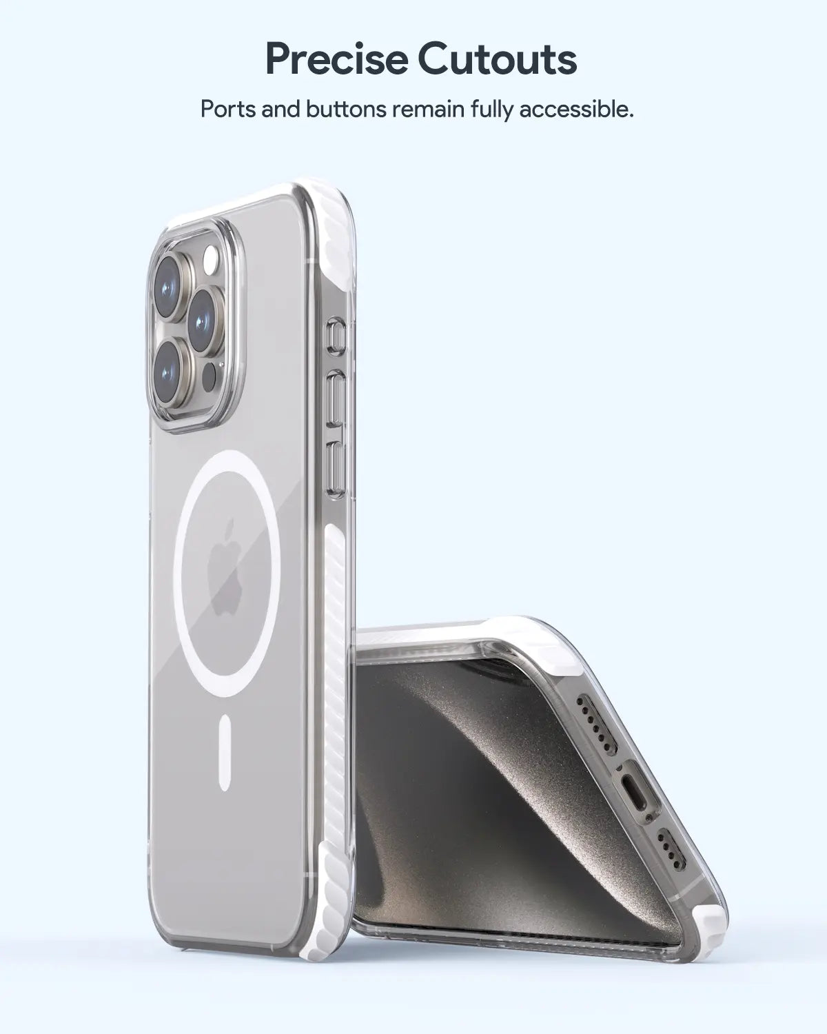 Aukey Urban Guard  Magnetic Hard-Shell iPhone 15 Pro Max Phone case - Transparent (TM11D) 3