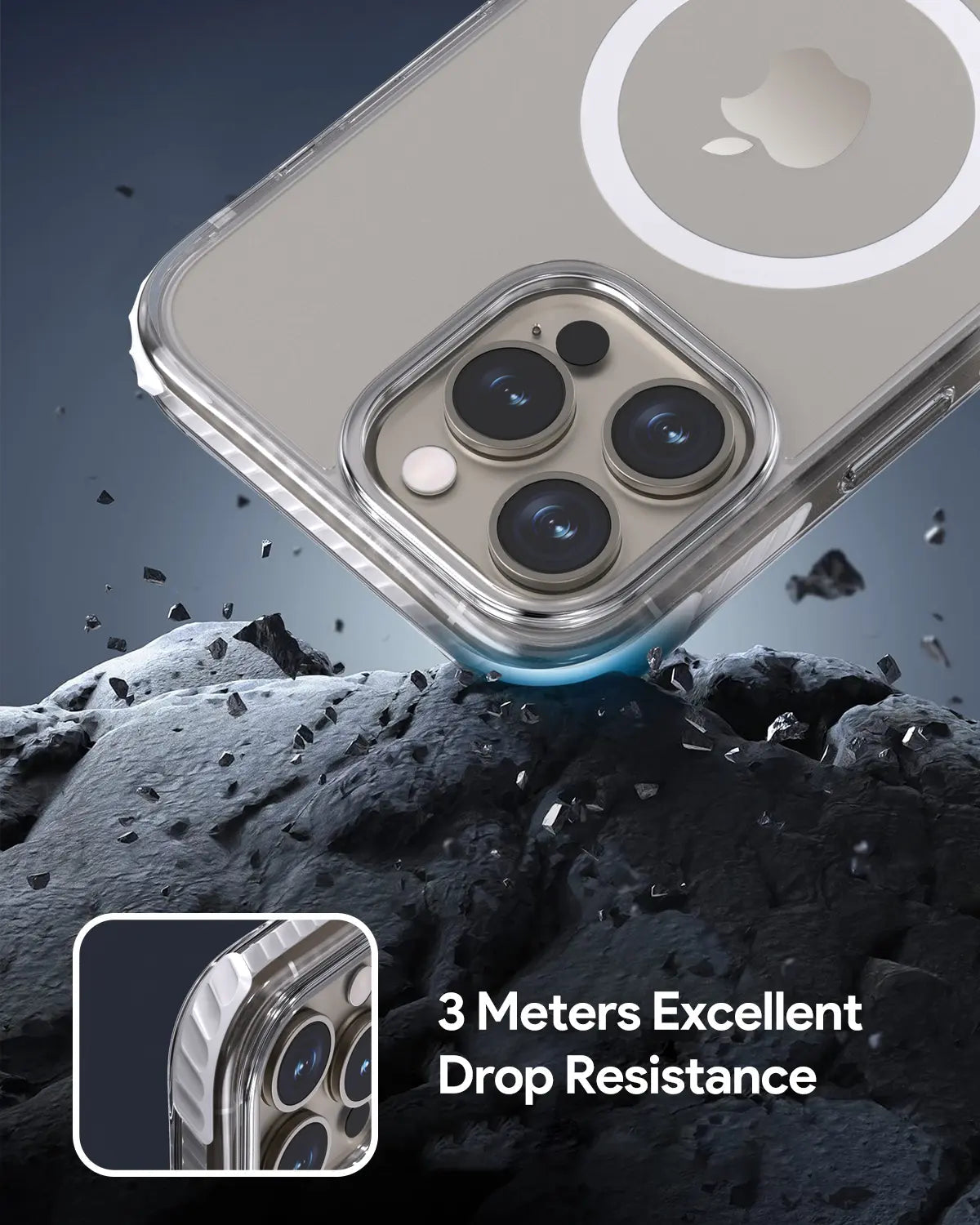 Aukey Urban Guard  Magnetic Hard-Shell iPhone 15 Pro Max Phone case - Transparent (TM11D) 5