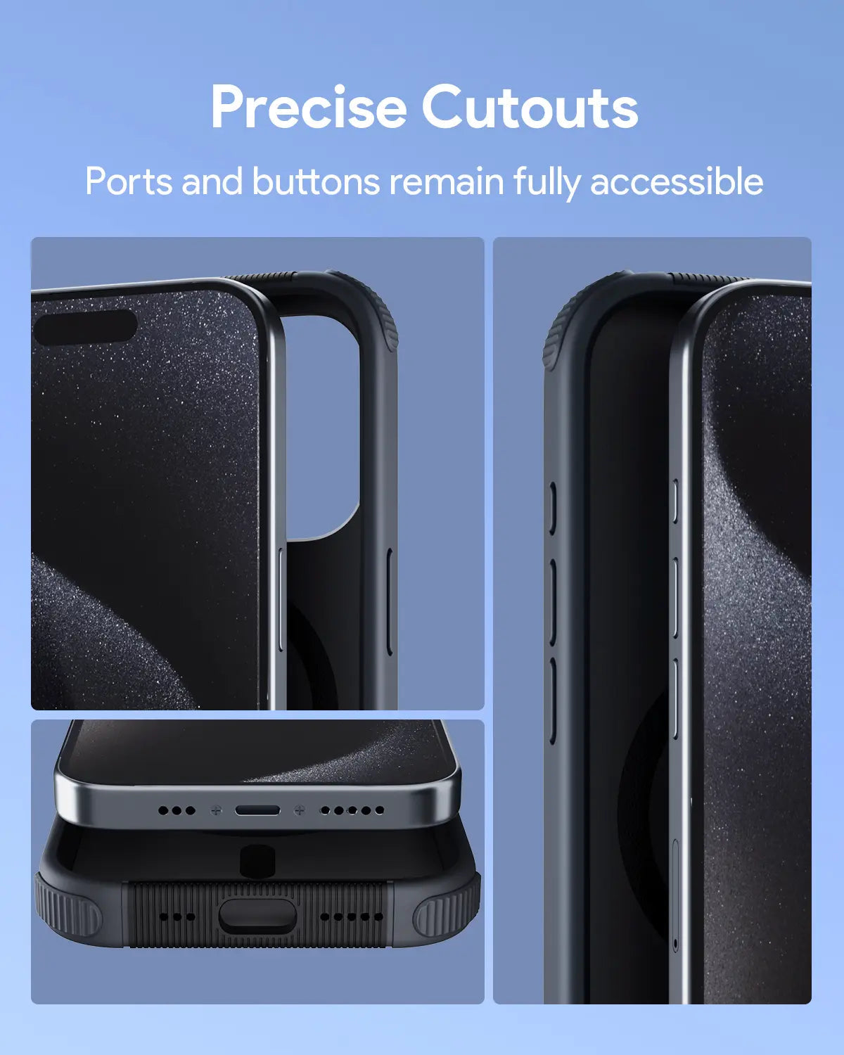 Aukey Urban Guard Elite Magnetic Hard-Shell iPhone 15 Pro Phone Case - Dark Gray (UG10C) 6