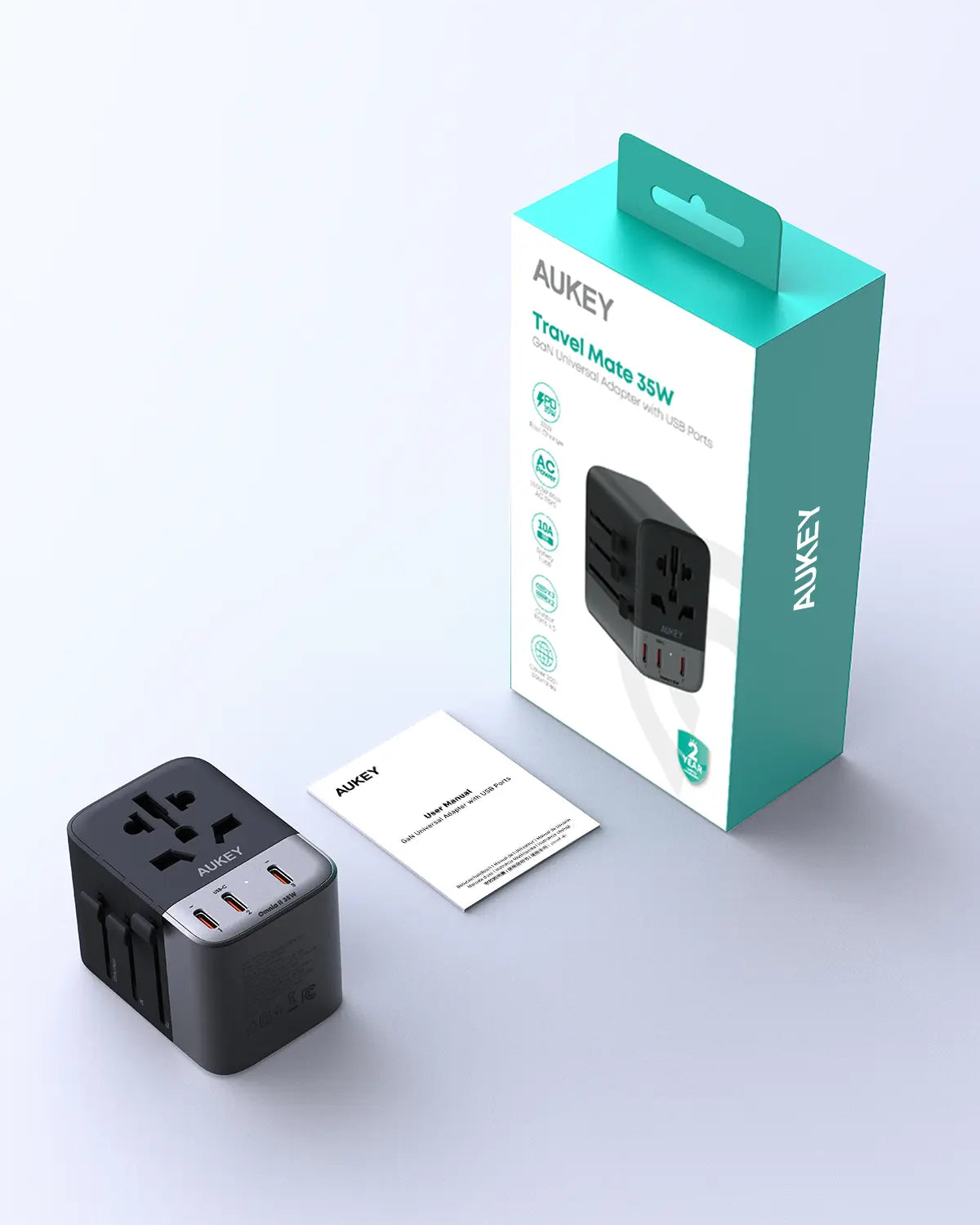 Aukey Travel Mate 35W GaN Universal Adapter with USB ports (PA-TA07A) 8
