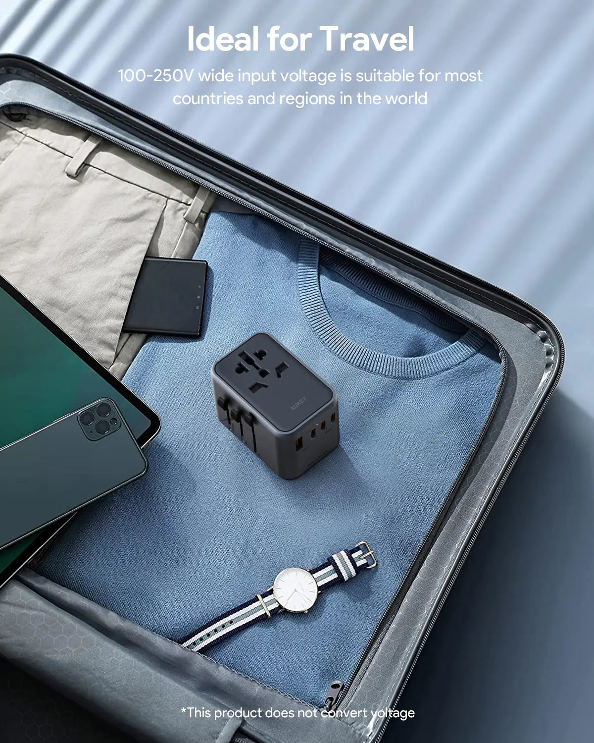Aukey Travel Mate 65W GaN Universal Adapter with USB ports (PA-TA08A) 7