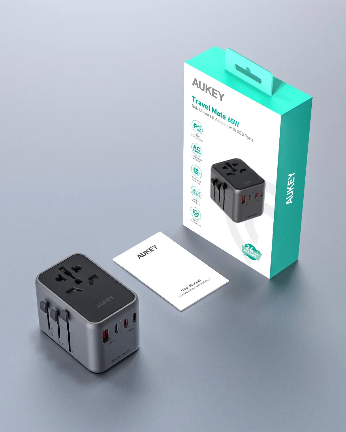 Aukey Travel Mate 65W GaN Universal Adapter with USB ports (PA-TA08A) 10