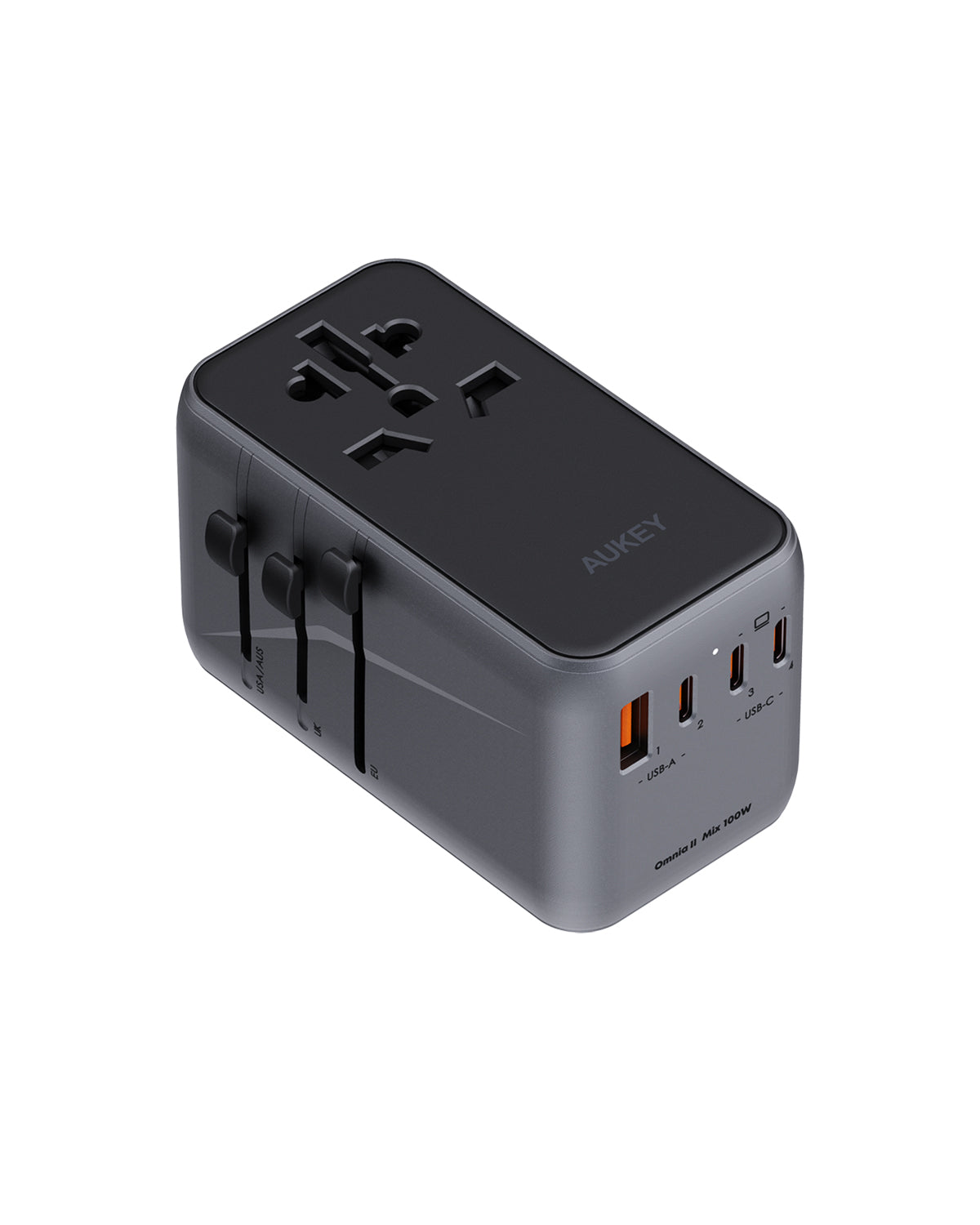 Aukey Travel Mate 100W GaN Universal Adapter with USB ports (PA-TA09A) 6