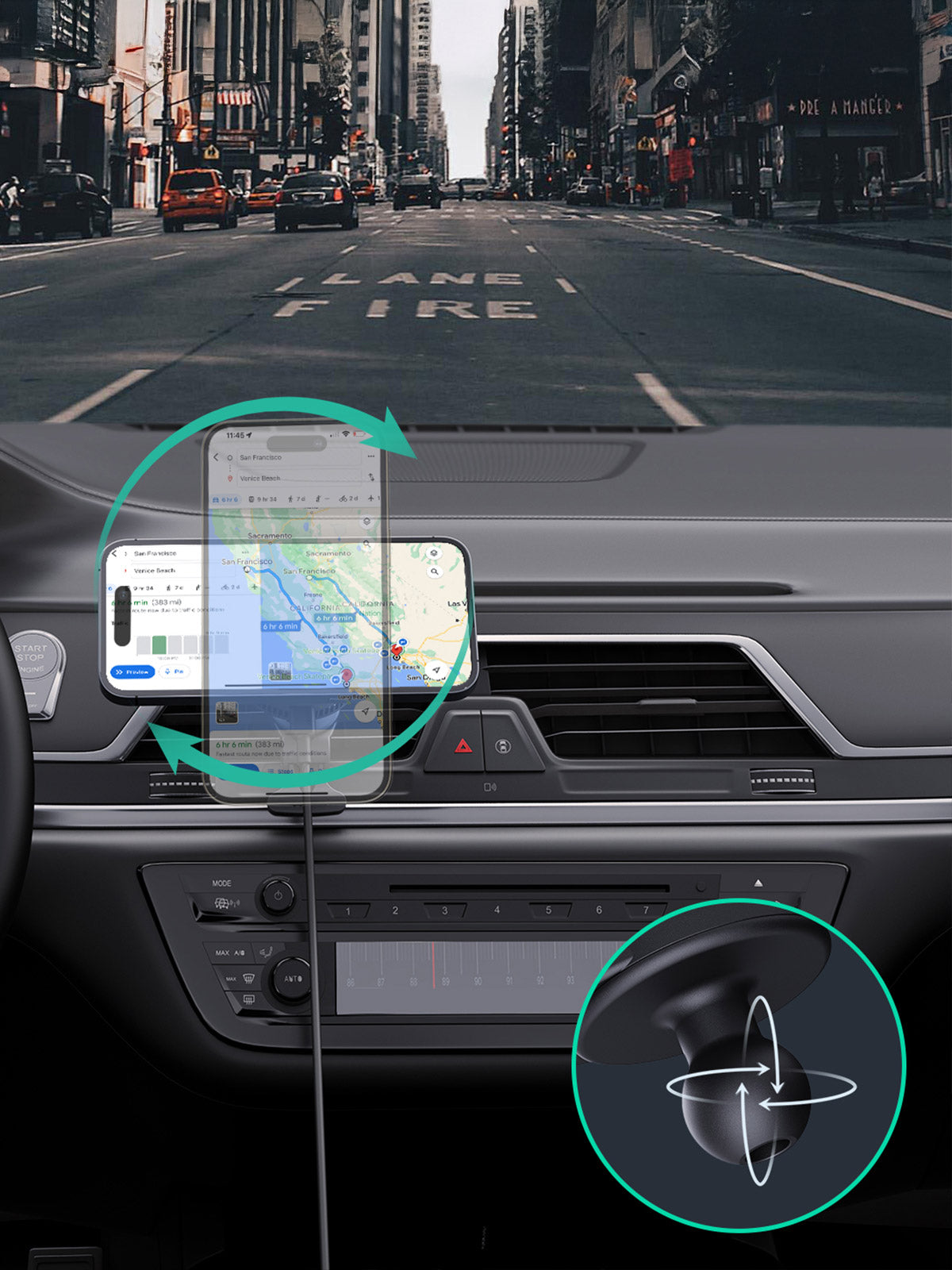 Aukey MagFusion Dash Pro Qi2 Magnetic Fast Wireless Charging Phone Mount with Active Cooling (HD-MC13A) 6