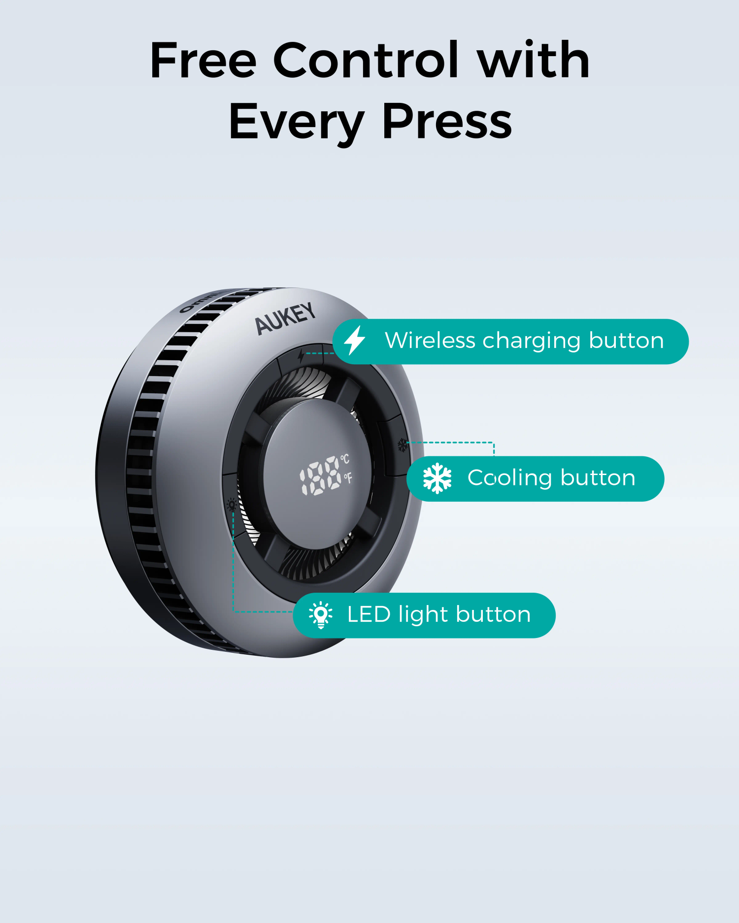 Aukey Magfusion GameFrost Magnetic Wireless Charger with Active Cooling (LC-G10) 4
