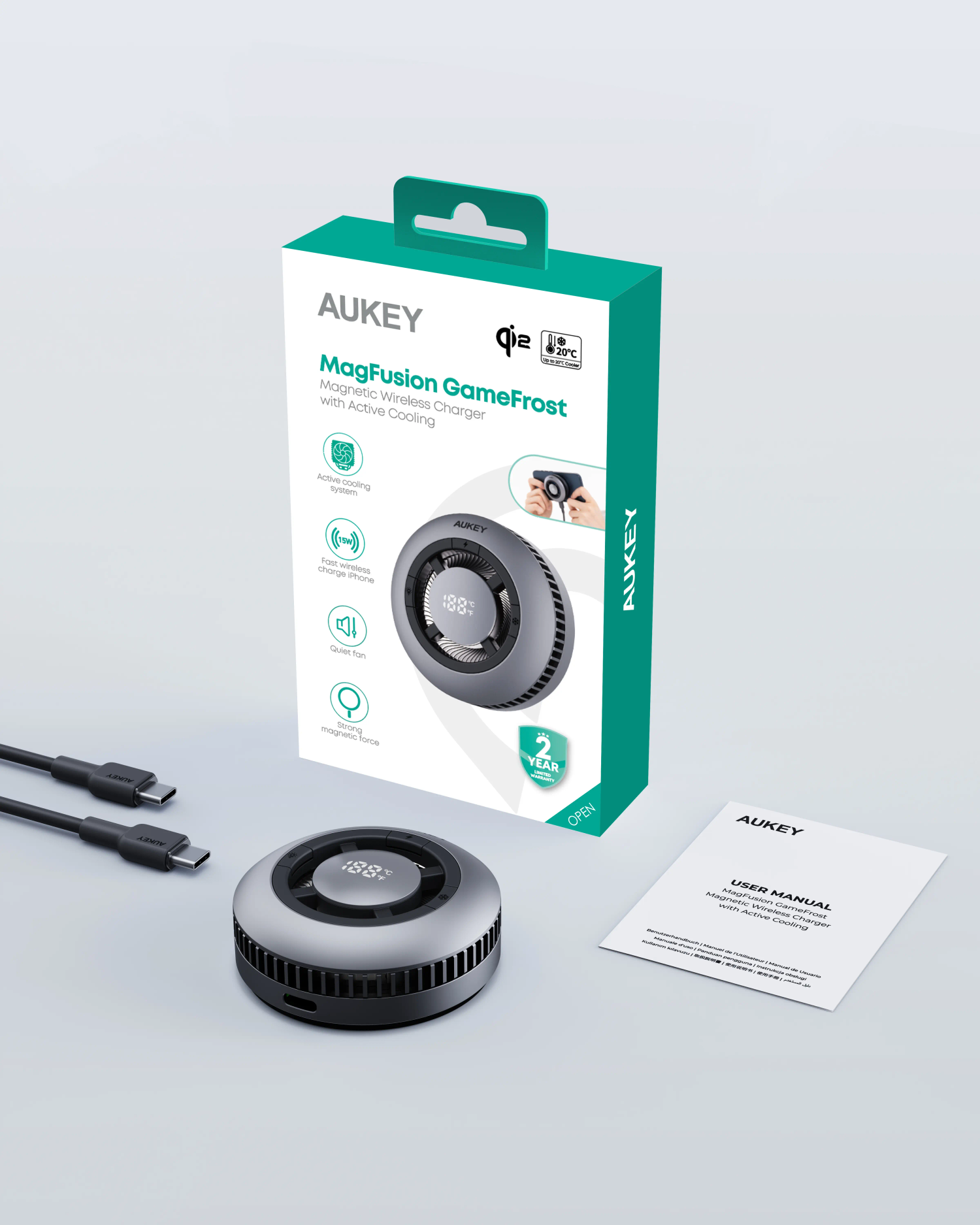 Aukey Magfusion GameFrost Magnetic Wireless Charger with Active Cooling (LC-G10) 8