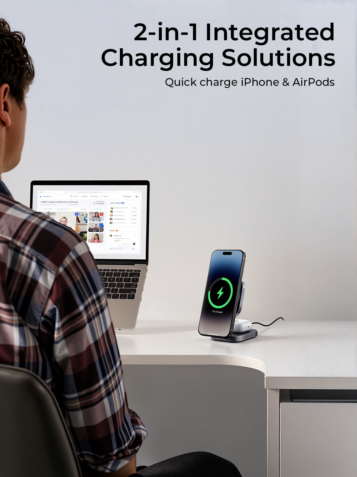 Aukey MagFusion L Qi2 Foldable 2 In 1 Magnetic Wireless Charger (LC-MC211) 4
