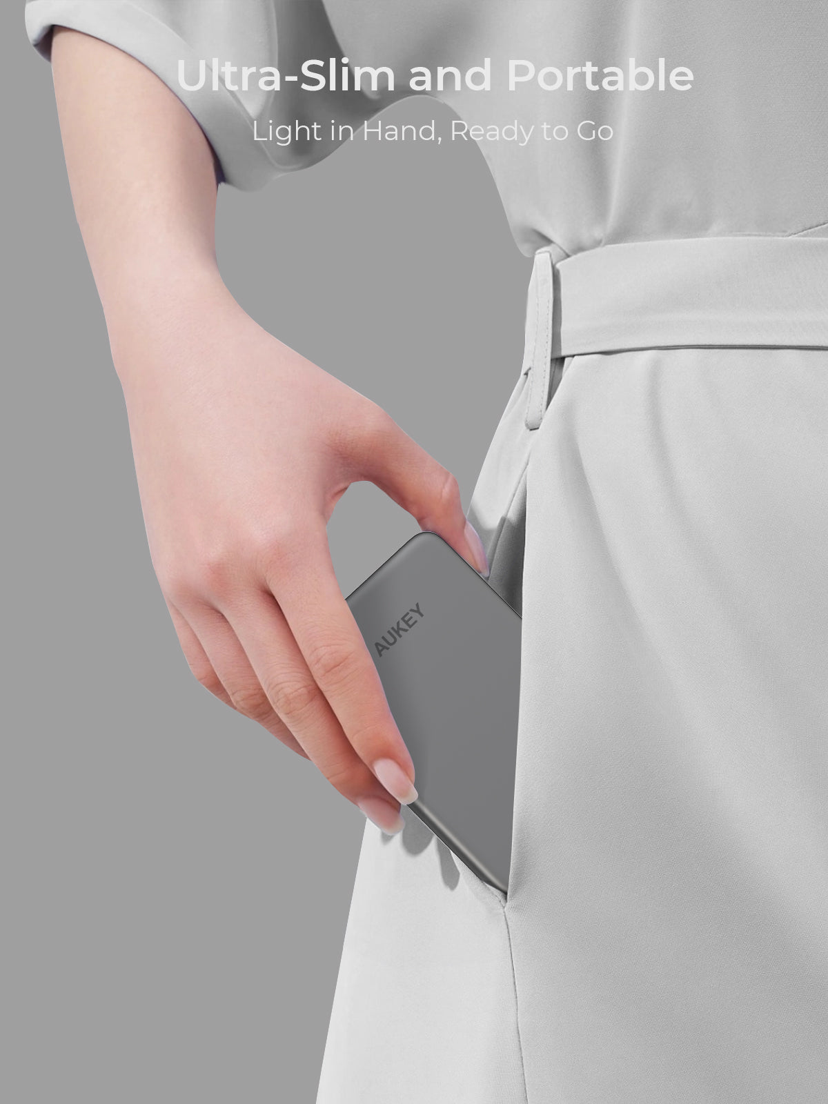 Aukey MagFusion M Qi2 5000mAh Magnetic Wireless Power Bank - White (PB-MS07) 3