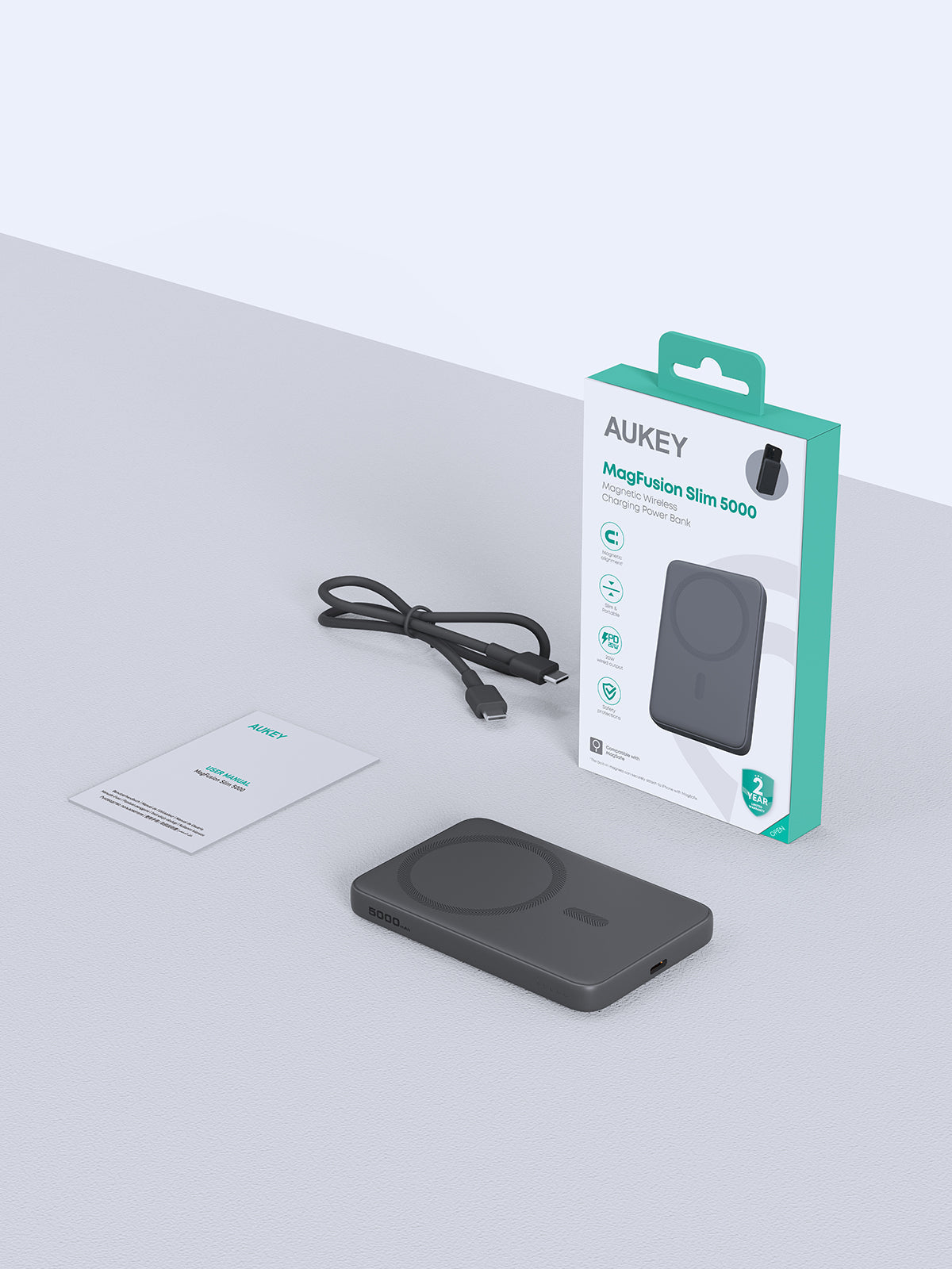 Aukey MagFusion 5000mAh Magnetic Wireless Charging Power Bank (PB-MS03) 6