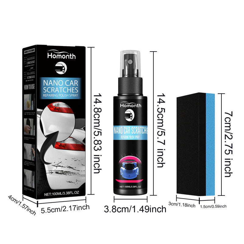 Homonth Scratch Repair Spray, Automotive Scratch Reconditioning Cleaning Repair Maintenance Brightening Care Paint Spray 3