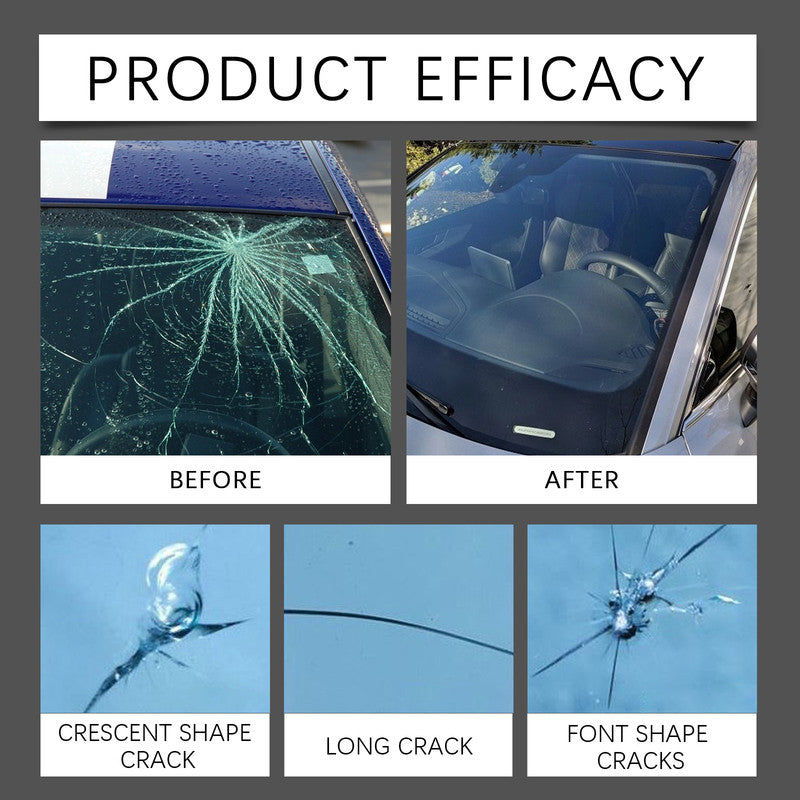 Homonth windshield crack repair kit, car front windshield nano repair liquid set, quickly repairs cracks, clear vision, safe travel 7