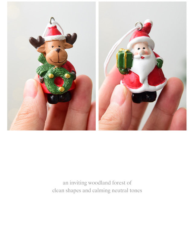 Christmas gift Christmas mini resin snow house Christmas tree pendant 5