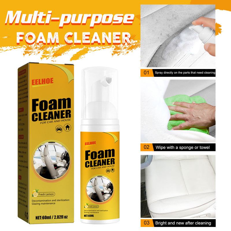 EELHOE Car Steering Wheel Foam Cleaner, Leather Seat Supplies, Decontamination, Multi-functional Interior Cleaner 3