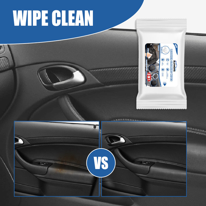 Rayhong 3in1 Car Leather Cleaning Wipes, Seat Interior Cleaning Wipes Wash And Decontaminate Without Water 7