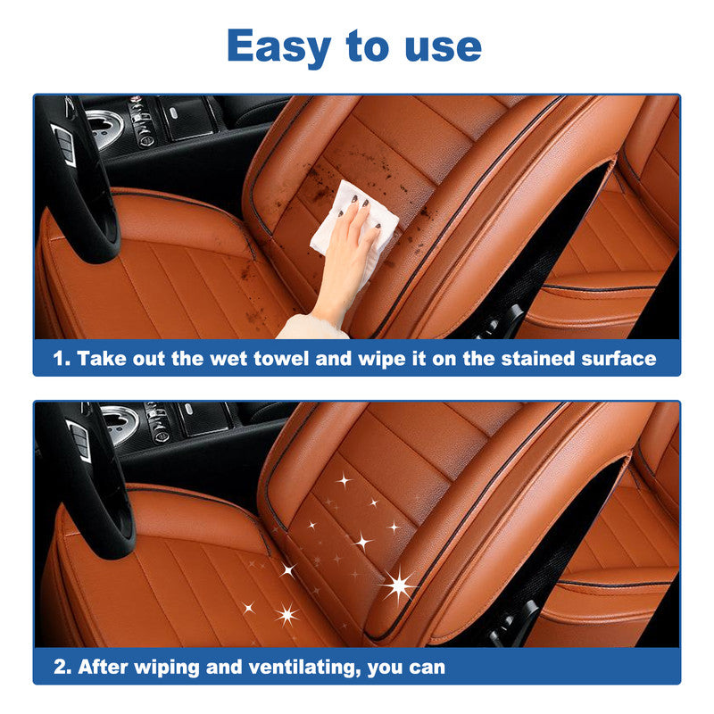 Rayhong 3in1 Car Leather Cleaning Wipes, Seat Interior Cleaning Wipes Wash And Decontaminate Without Water 8