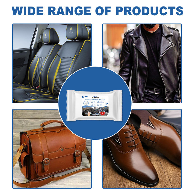 Rayhong 3in1 Car Leather Cleaning Wipes, Seat Interior Cleaning Wipes Wash And Decontaminate Without Water 13