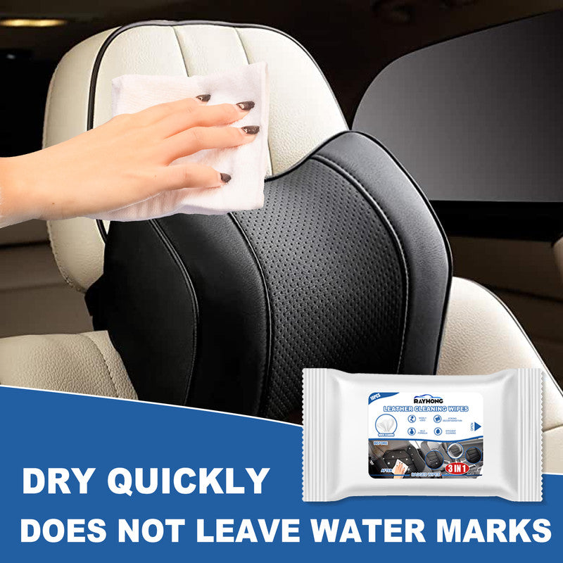 Rayhong 3in1 Car Leather Cleaning Wipes, Seat Interior Cleaning Wipes Wash And Decontaminate Without Water 14
