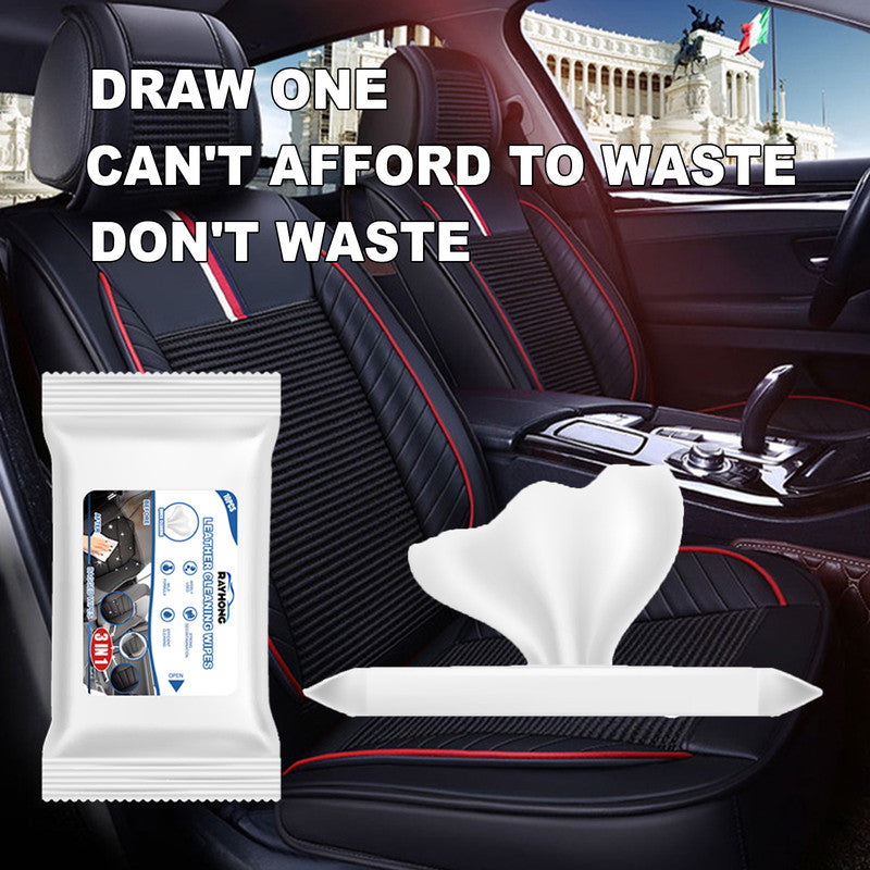 Rayhong 3in1 Car Leather Cleaning Wipes, Seat Interior Cleaning Wipes Wash And Decontaminate Without Water 15