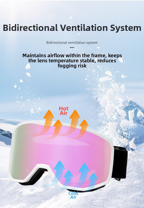 Outdoor sports products ,Winter skiing anti UV card myopia cylindrical double-layer anti fog skiing goggles 4