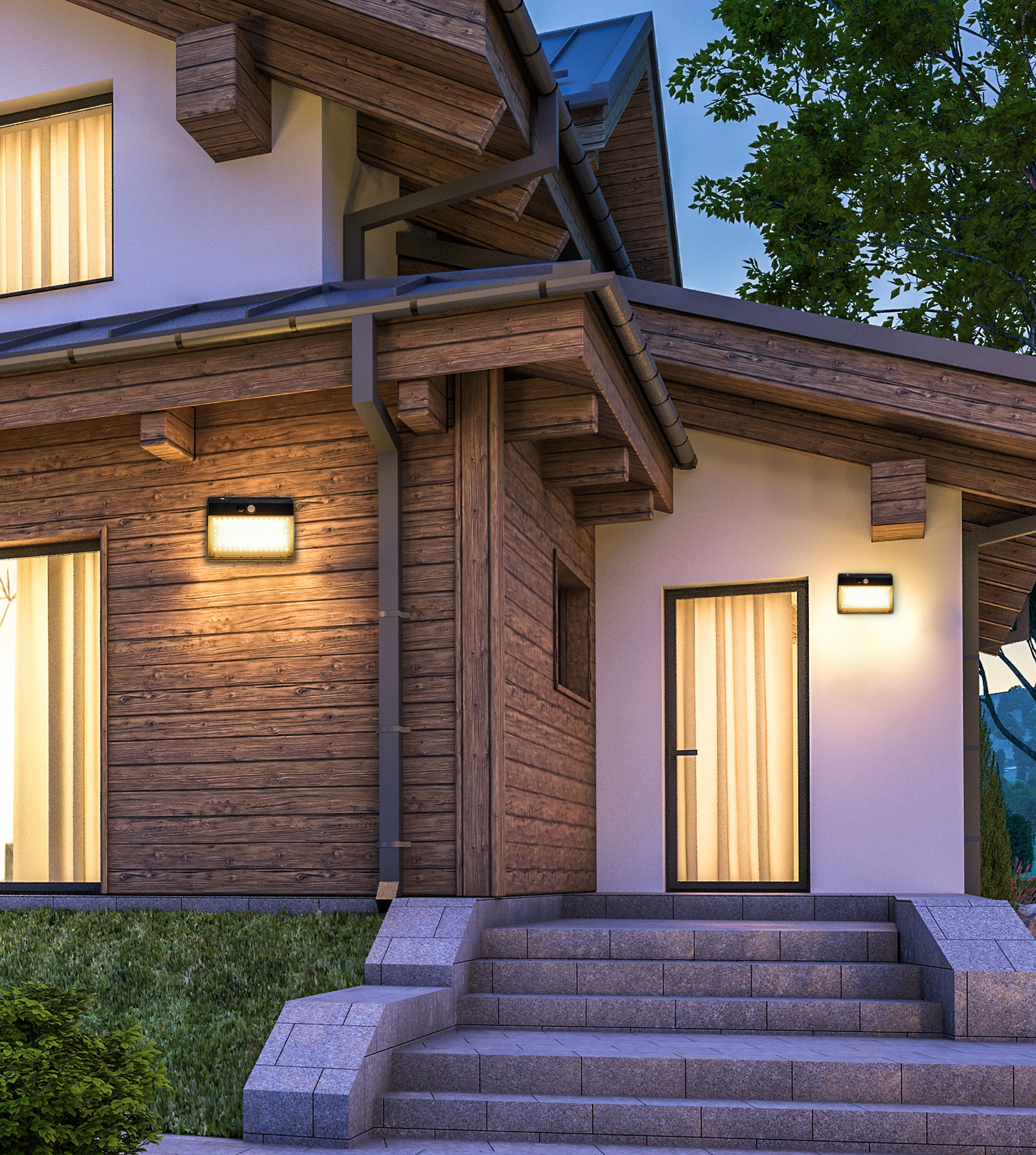 Solar Led Wall Light With Sensor 6W 600LM