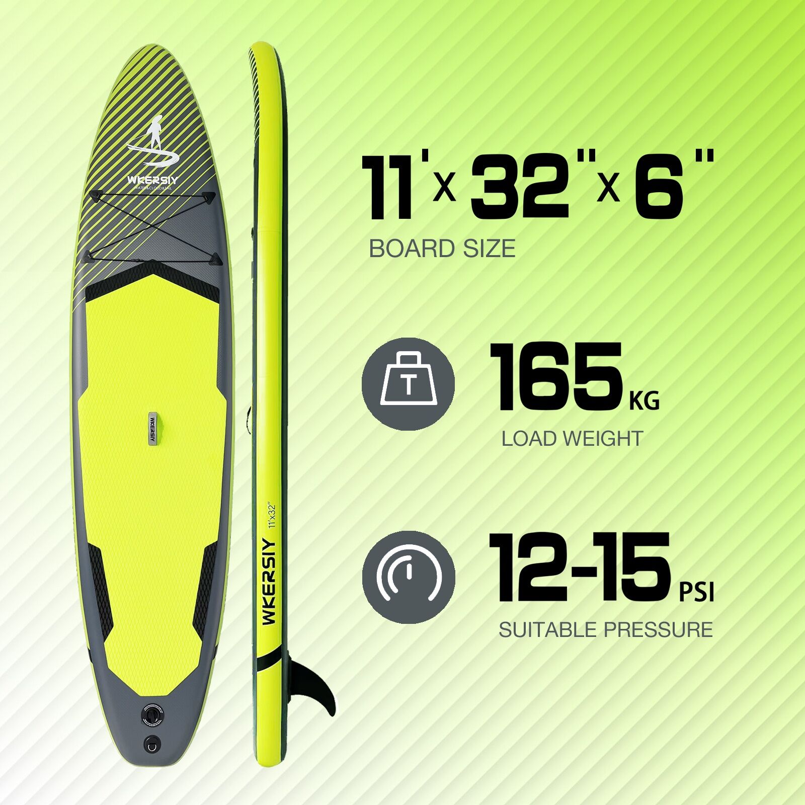 Inflatable vertical paddle set for water sports and surfing-including air pump, paddle, rope, backpack, fin box and maintenance tools. 3