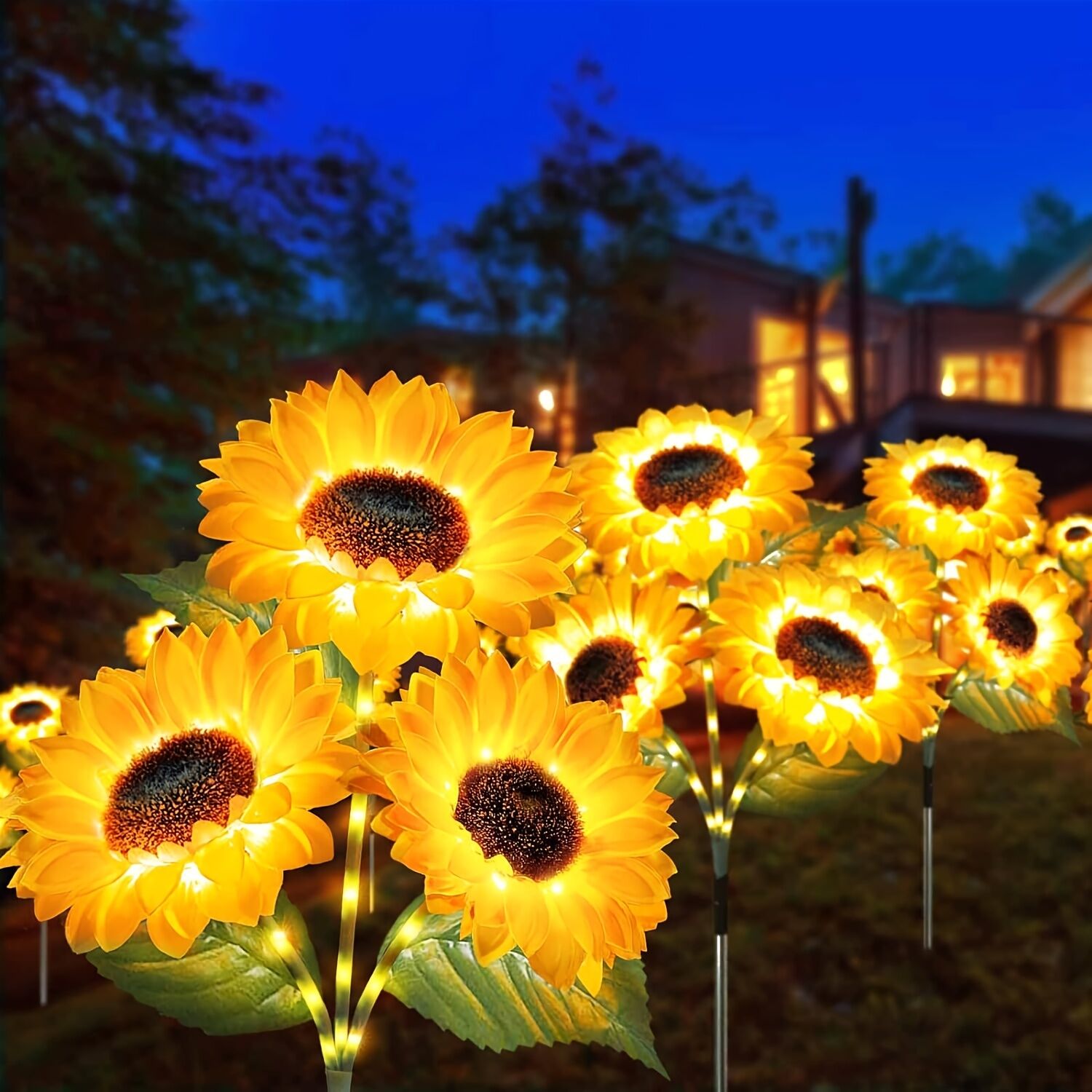 2 pcs of Sunflower-Shaped Ambiance Lights – Soft, Insect-Repellent Glow for Your Private Garden. Adds a Poetic Nighttime & Festive Touch. 3