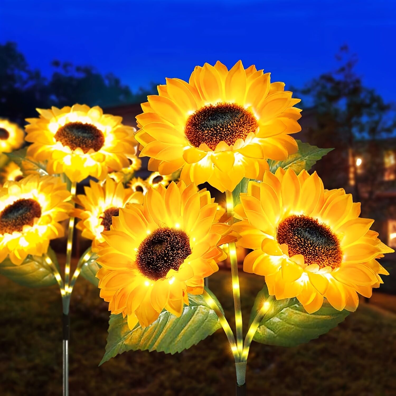 2 pcs of Sunflower-Shaped Ambiance Lights – Soft, Insect-Repellent Glow for Your Private Garden. Adds a Poetic Nighttime & Festive Touch. 4