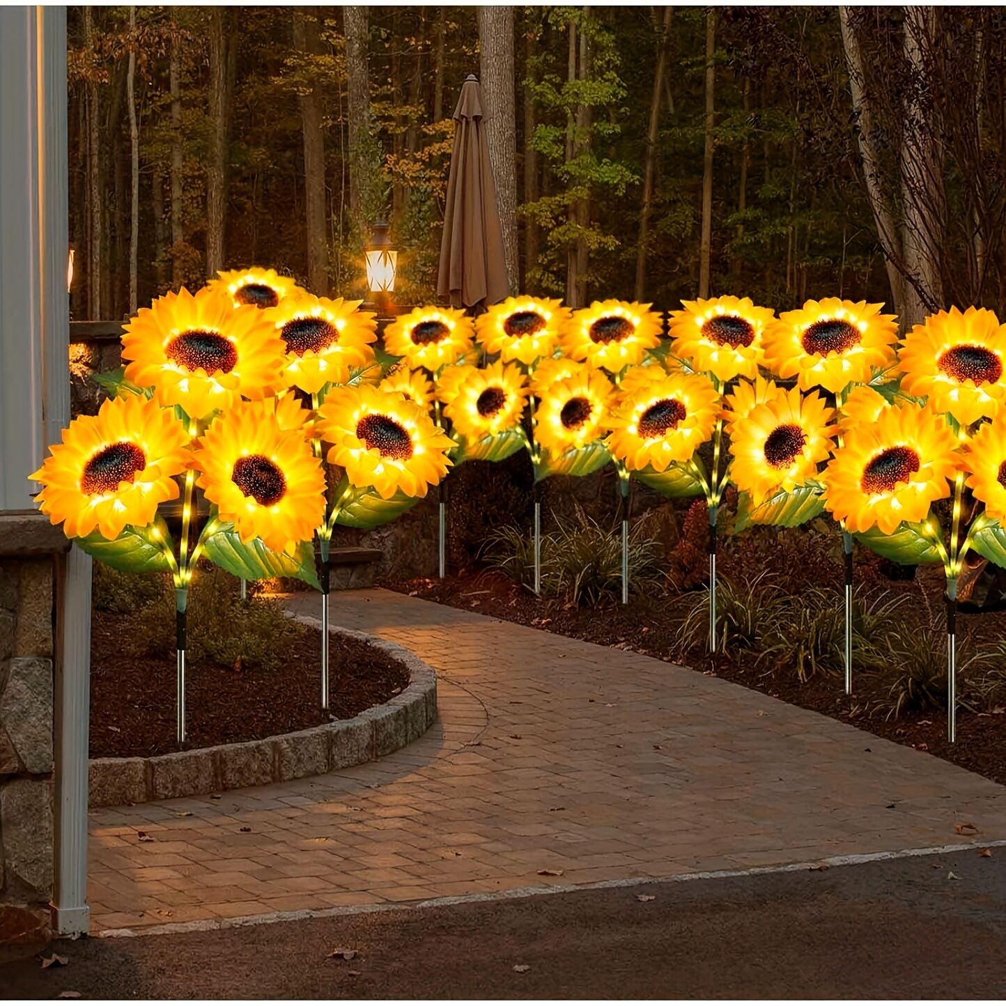 2 pcs of Sunflower-Shaped Ambiance Lights – Soft, Insect-Repellent Glow for Your Private Garden. Adds a Poetic Nighttime & Festive Touch. 5