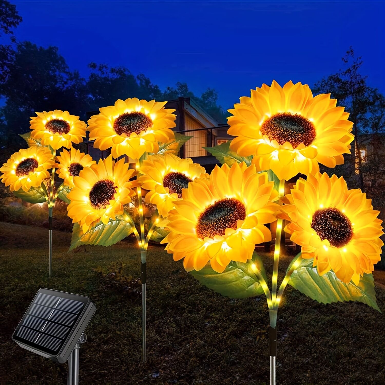 2 pcs of Sunflower-Shaped Ambiance Lights – Soft, Insect-Repellent Glow for Your Private Garden. Adds a Poetic Nighttime & Festive Touch. 6