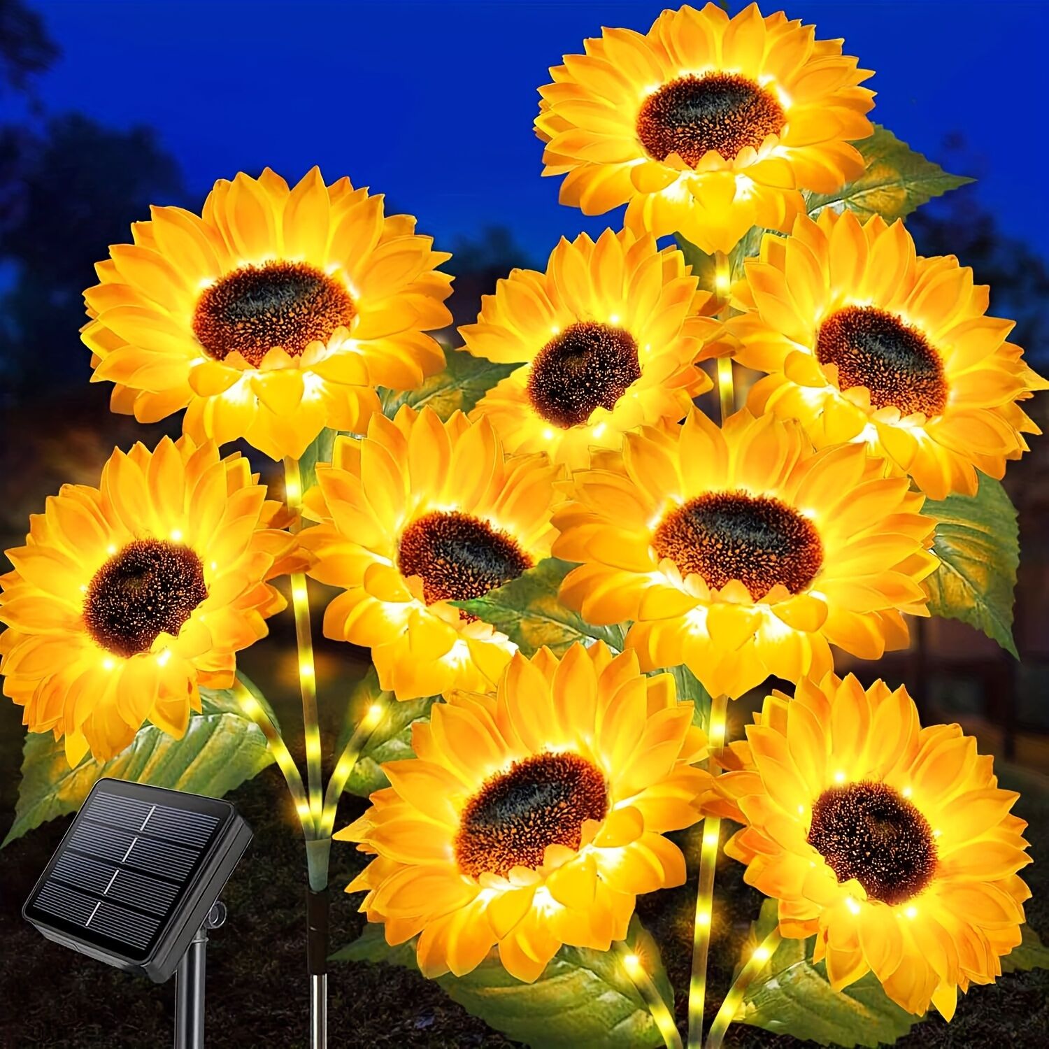 2 pcs of Sunflower-Shaped Ambiance Lights – Soft, Insect-Repellent Glow for Your Private Garden. Adds a Poetic Nighttime & Festive Touch. 8
