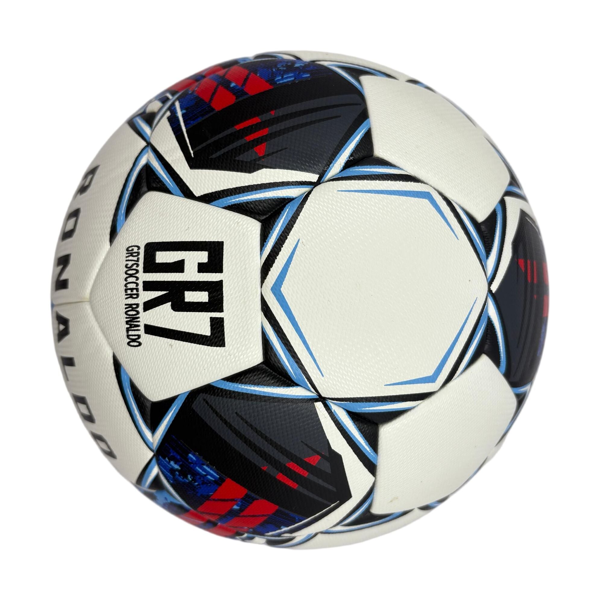 A black, red and blue graffiti football, made of PU, containing a pump+air needle+net bag, a gift for Christmas Boxing Day,soccer 6