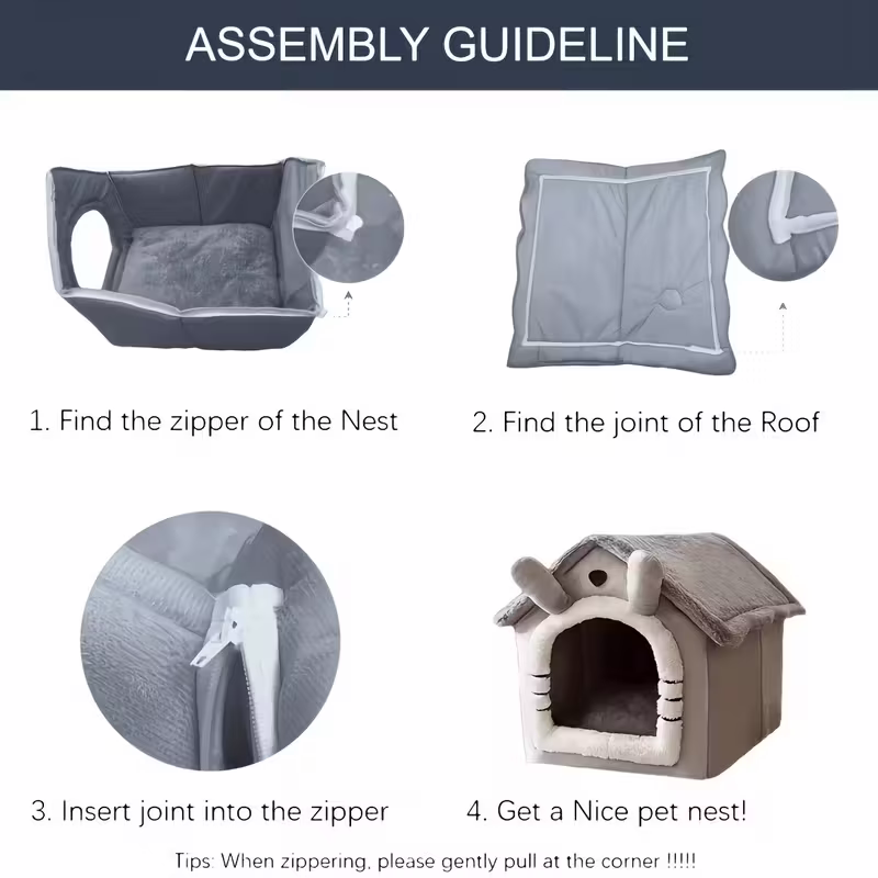 Comfortable pet house for cats and dogs - detachable, washable, four-level universal bed 4