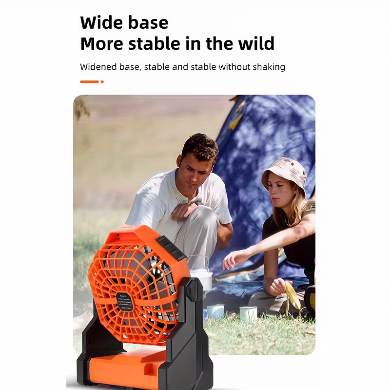 A portable outdoor camping fan with adjustable brightness, LED light strip hook 7