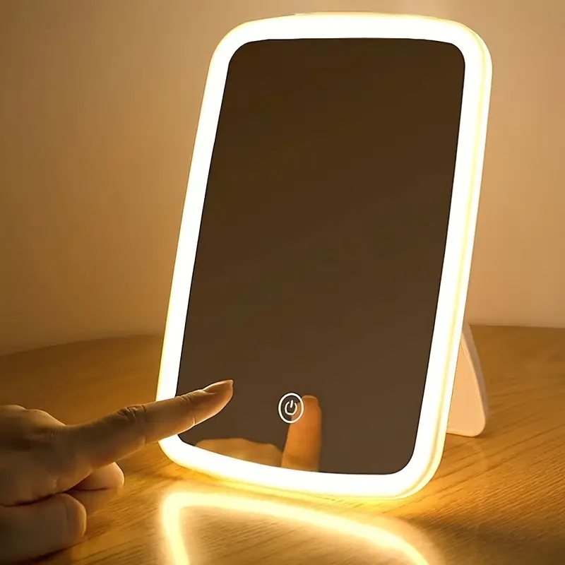 Portable LED light strip makeup mirror, very suitable for home, travel and office use.