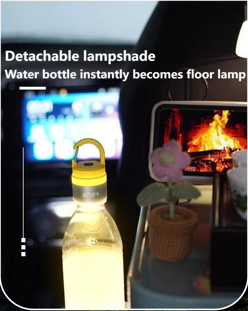 Two random color (green - yellow - white - red) outdoor camping lights, convenient for hiking, multi-scenario water bottle lights, ambient lights, suspended hanging lights with focused light 7