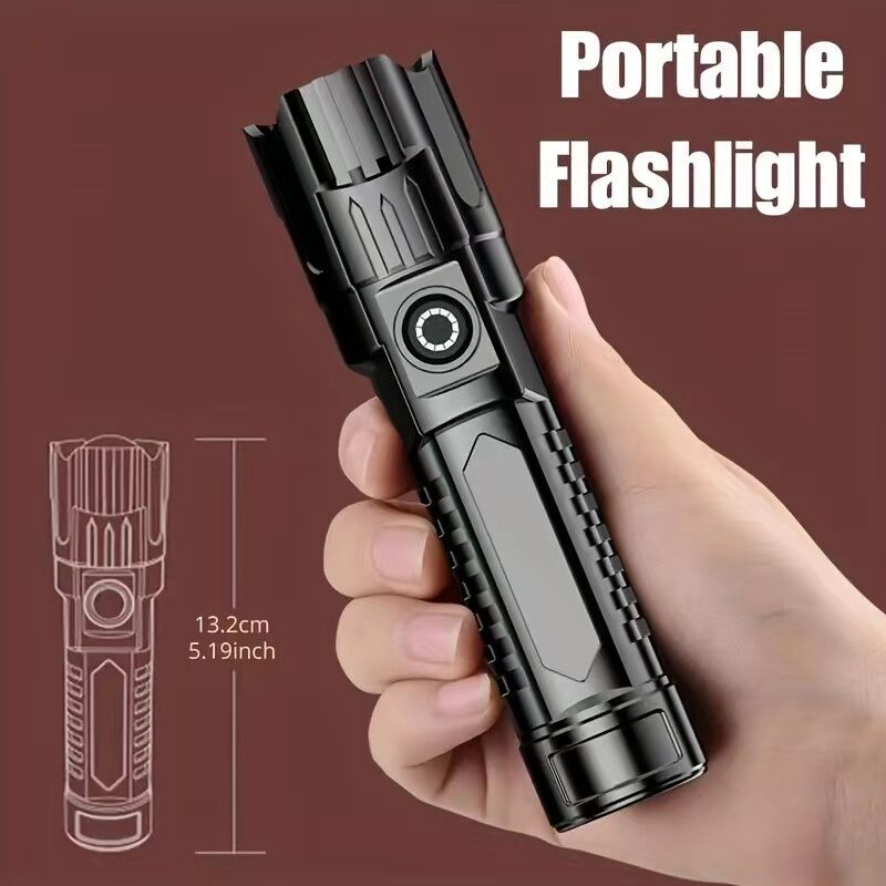 1 USB rechargeable flashlight, ultra-bright LED handheld outdoor emergency light