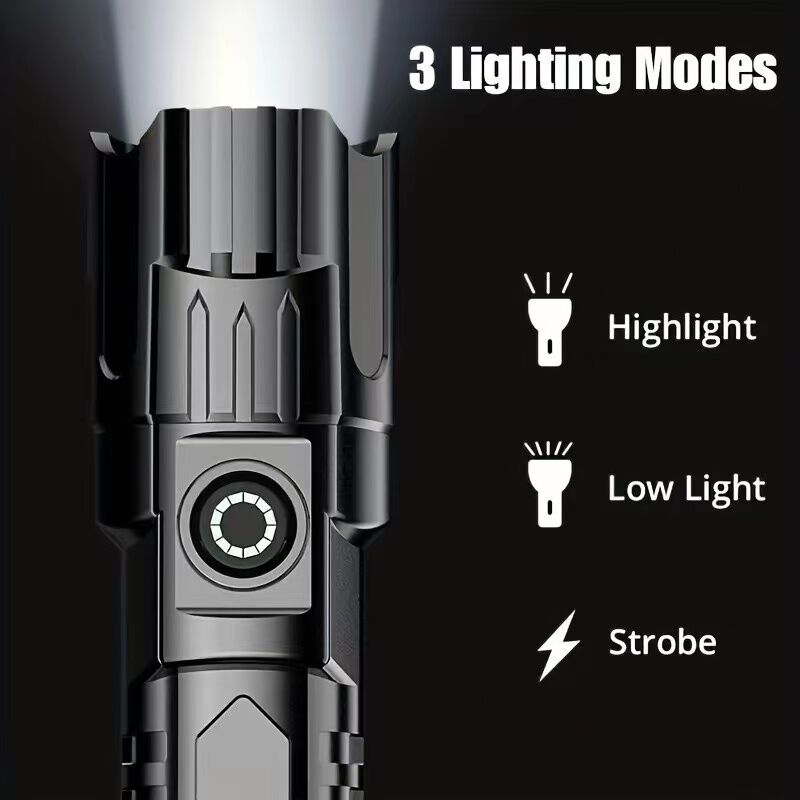 1 USB rechargeable flashlight, ultra-bright LED handheld outdoor emergency light 3