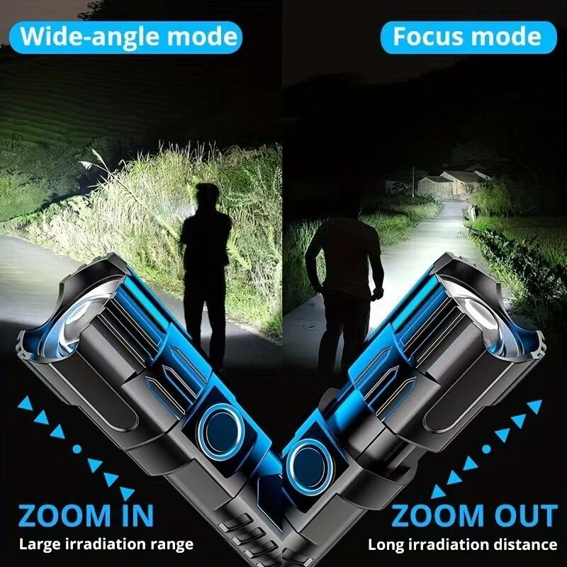 1 USB rechargeable flashlight, ultra-bright LED handheld outdoor emergency light 8