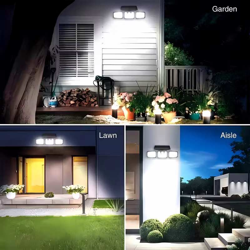 (2-piece set)74 LED solar sensor lights with motion sensors, 3-level brightness mode outdoor wall lights, suitable for front doors, courtyards, garages, and terraces 7