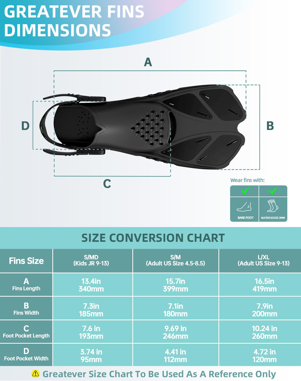 Gray Adjustable Open Heel Snorkel Fins, Travel-Size Short Swim Flippers for Snorkeling, Diving & Swimming, Adult Men & Women（L/XL） 6