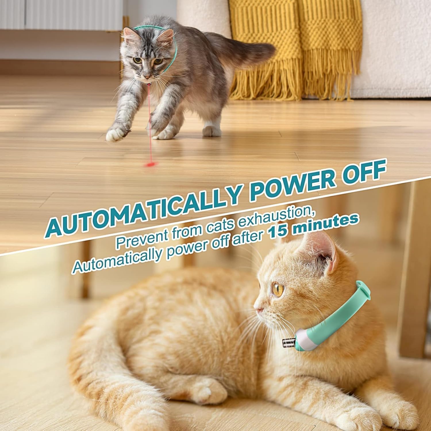 Automatic Laser Cat Collar Toy: Rechargeable Interactive Red Light Toy for Australian Indoor Cats & Kittens 3