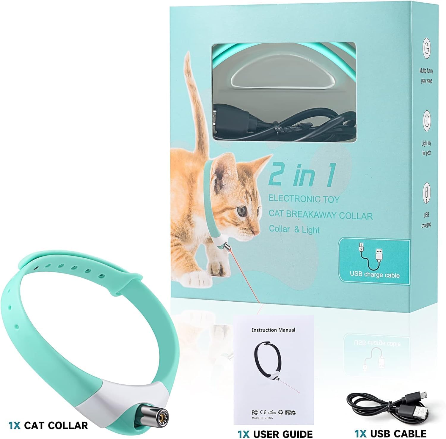 Automatic Laser Cat Collar Toy: Rechargeable Interactive Red Light Toy for Australian Indoor Cats & Kittens 6
