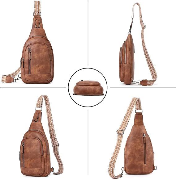 Brown Faux Leather Sling Bag: Unisex, Spacious, Reversible Crossbody for Aussies 6